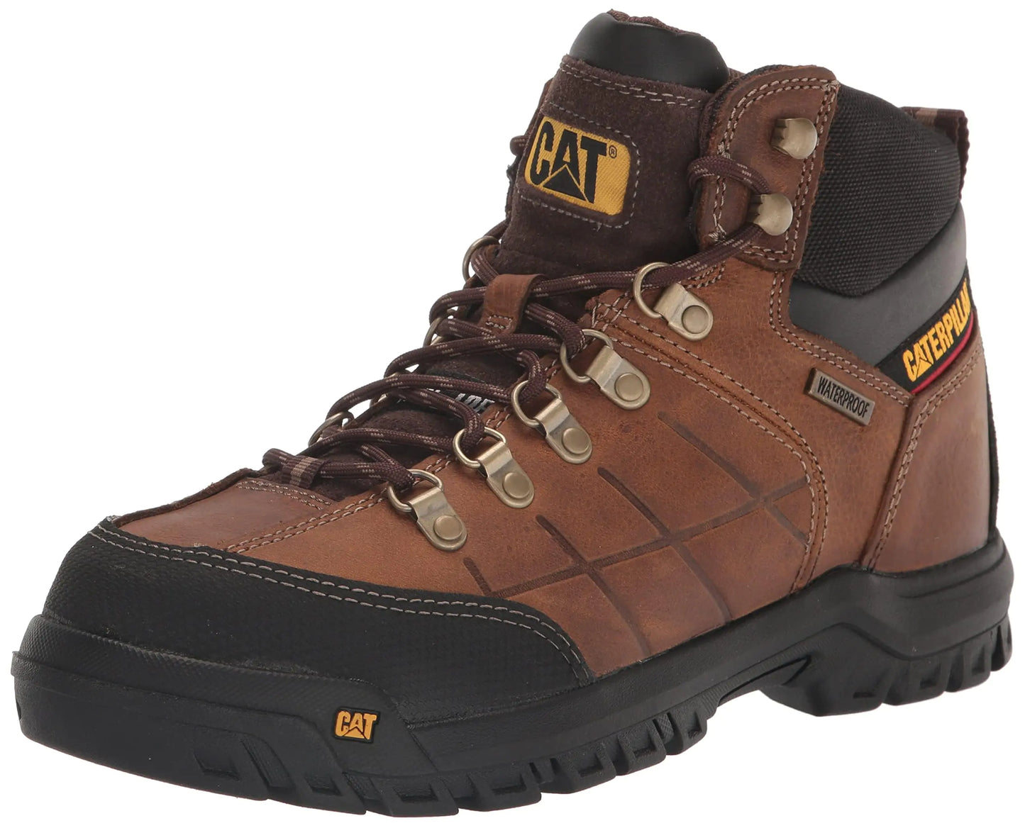 CAT Men’s Threshold Waterproof Steel Toe Work Boot 14 Real Brown