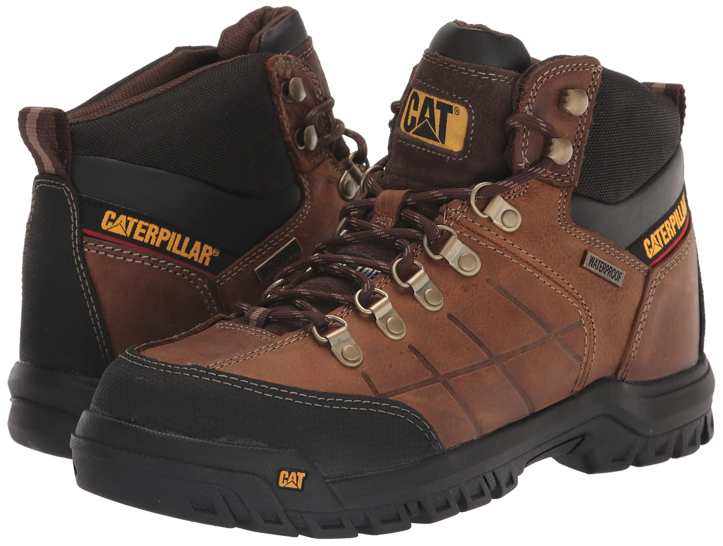 CAT Men’s Threshold Waterproof Steel Toe Work Boot 14 Real Brown